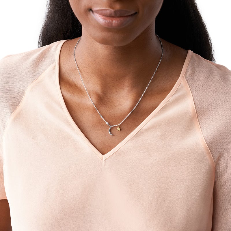 FOSSIL قلادة فضية من الفضة الإسترليني للنساء من فوسيل، اللون: فضي (الموديل: JFS00432998) - Image 4