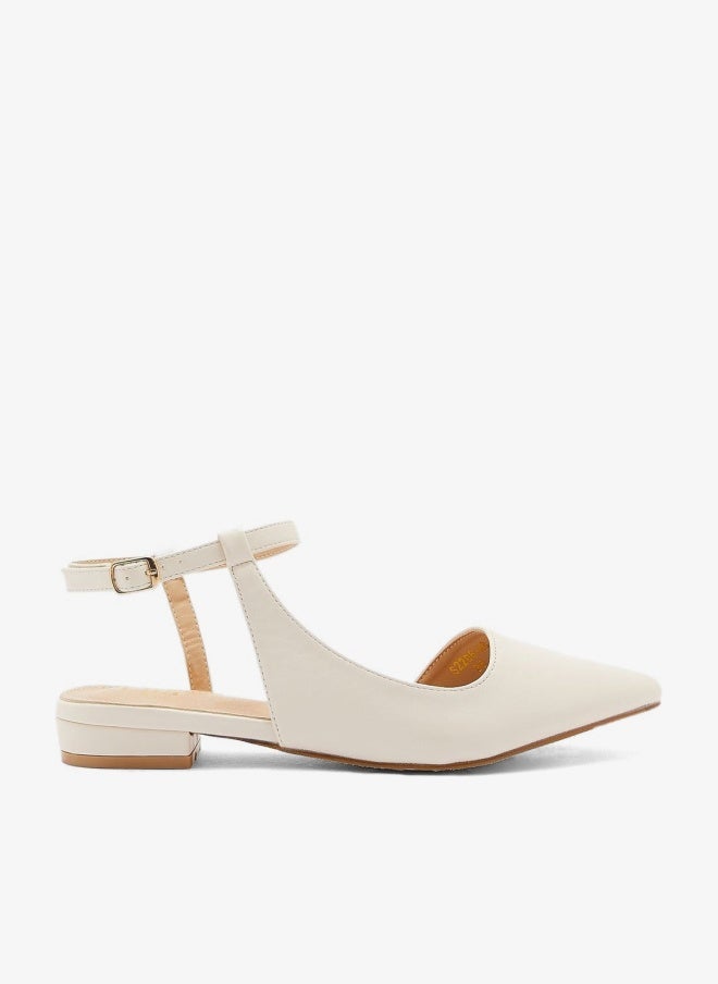 ELLA curved ankle strap pointed flat shoe - Image 1