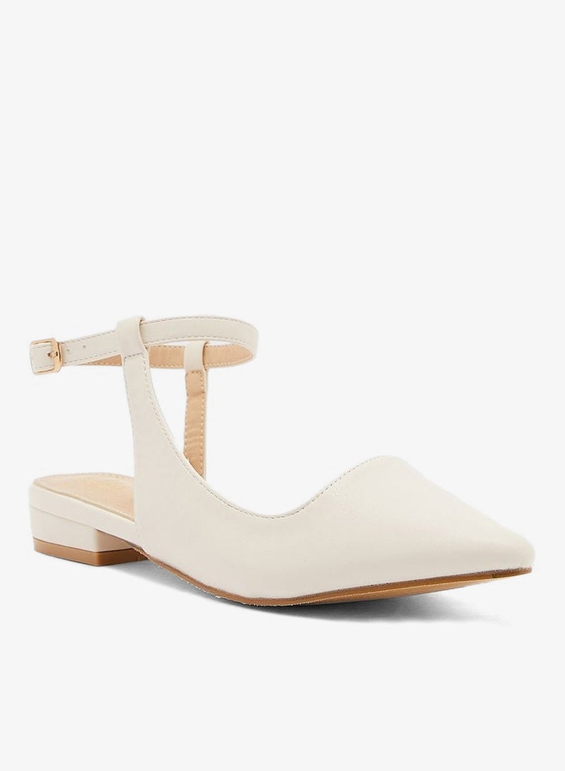 ELLA curved ankle strap pointed flat shoe - Image 3