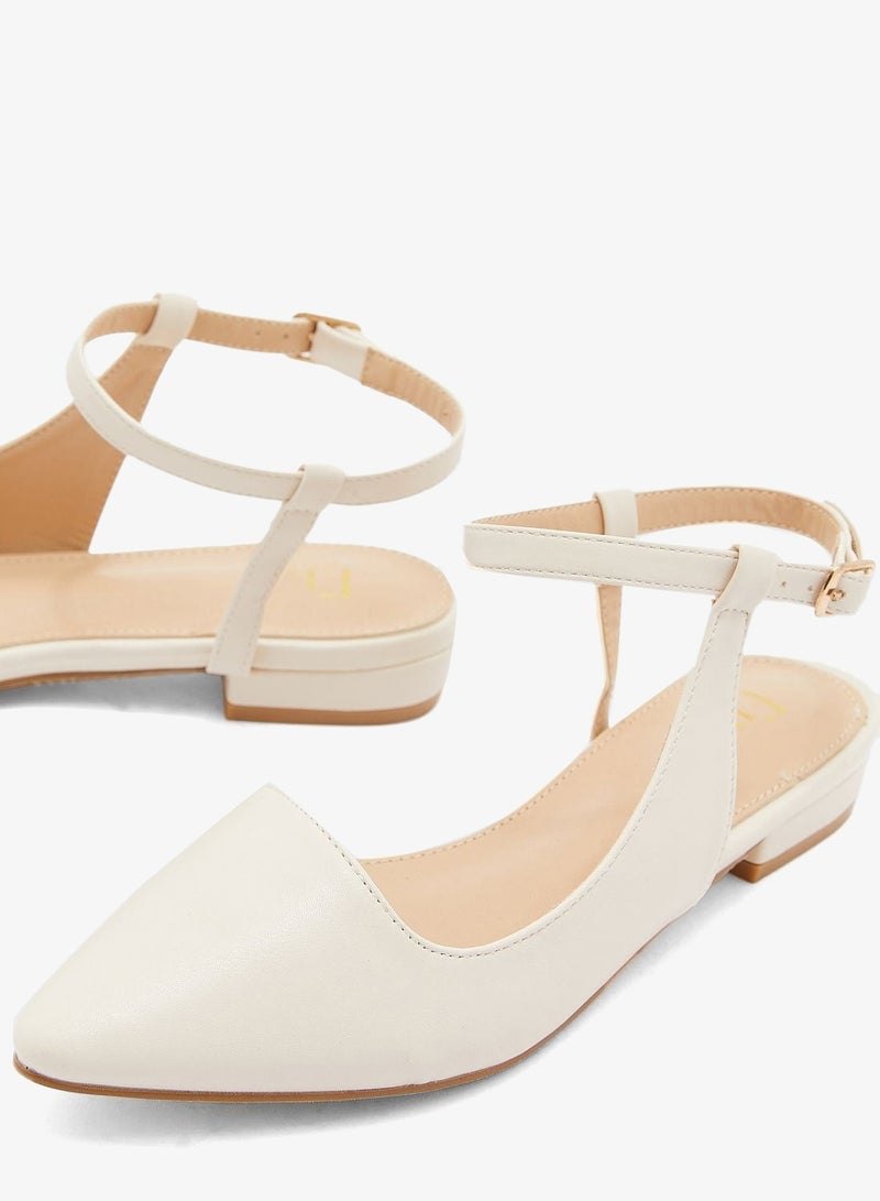 ELLA curved ankle strap pointed flat shoe - Image 5