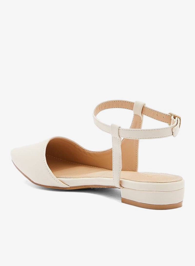 ELLA curved ankle strap pointed flat shoe - Image 4