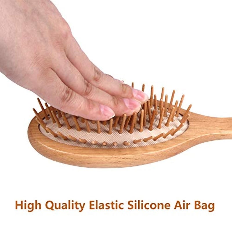 WeCoola Wooden Bristle Hair Brush - Stimulating Scalp Massage for Hair Growth, Ideal Gift for All Hair Types - Image 4