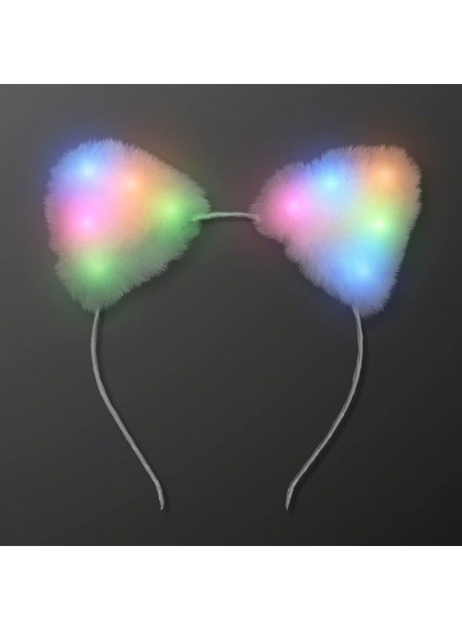 FlashingBlinkyLights Soft Furry Light Up Cat Ears Kitty Headband with Multicolor LED Lights - Image 3