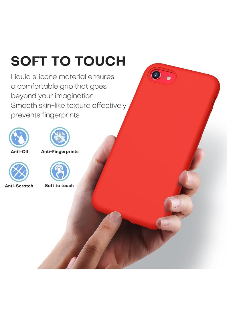ميجوفاست حافظة آيفون SE 2022 2020 حافظة آيفون 8 حافظة آيفون 7 حافظة غير قابلة للانزلاق من جل السيليكون السائل المطاطي حافظة هاتف ناعمة وبطانة من الألياف الدقيقة غطاء حماية صلب مقاوم للصدمات - Image 5