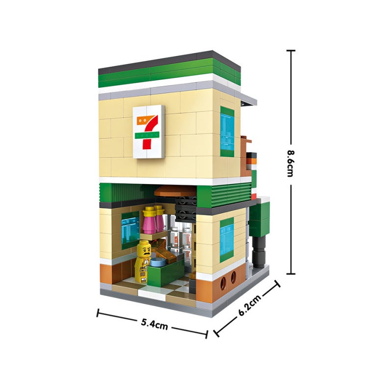 LOZ Mini Small Particle Building Blocks - Street Scene Construction Toy, Convenience Store Set (1601-1604) - Image 2