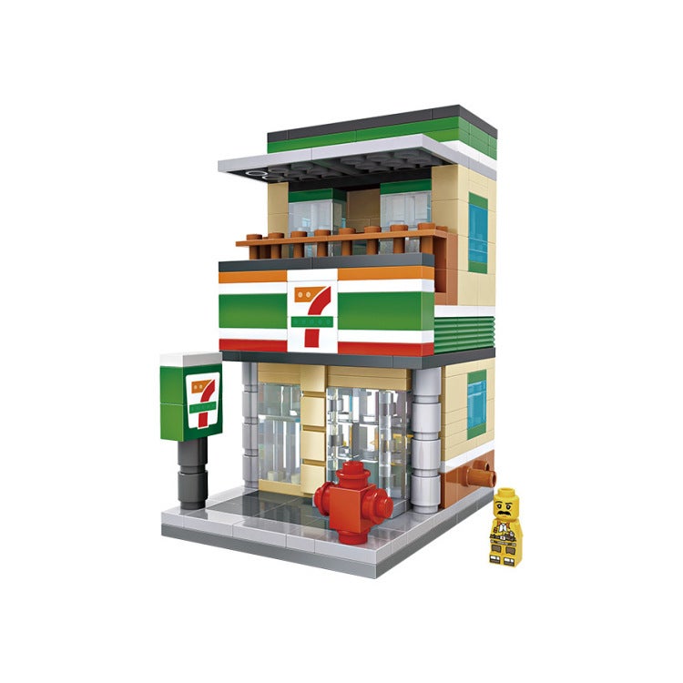 LOZ Mini Small Particle Building Blocks - Street Scene Construction Toy, Convenience Store Set (1601-1604) - Image 1