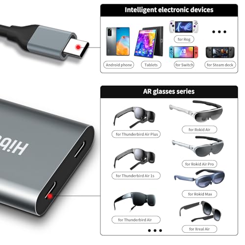 RCstyle AR Smart Glasses USB-C Charging Adapter Suitable for Rokid/Xreal(Nreal) Air Series/Thunderbird Air Series HUB Expansion Dock Head Charging Module Accessories - Image 2