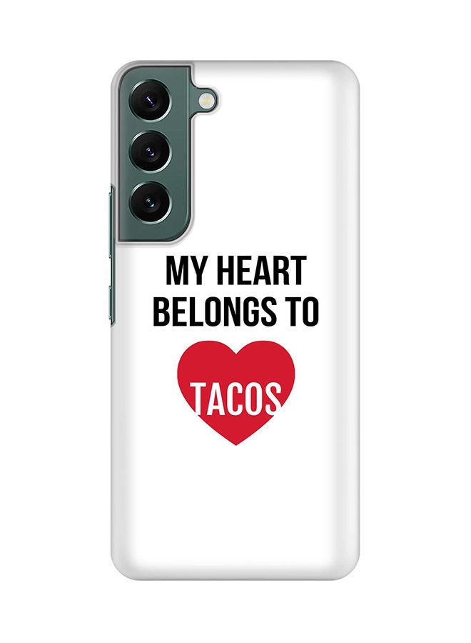 Stylizedd Case for Samsung Galaxy S22+ 5G Slim Snap Classic Series Shield Matte Finish Print - My heart belongs to tacos - Image 1