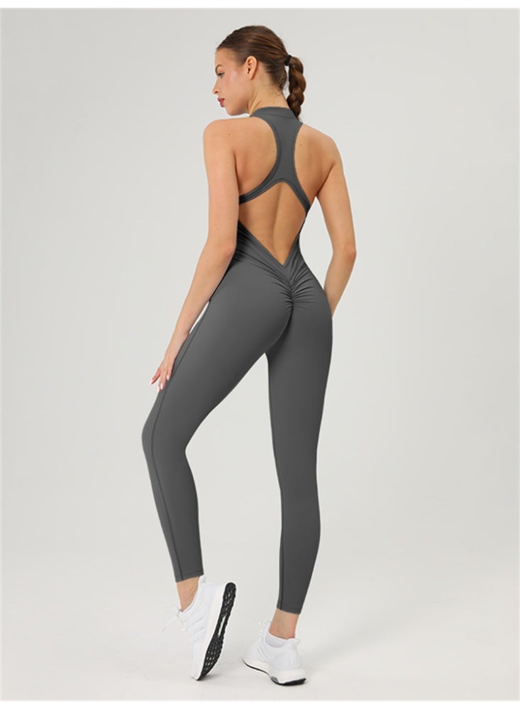 عام زيبر الرياضة حللا المرأة عارية الذراعين اليوغا داخلية قطعة واحدة دعوى - Image 3