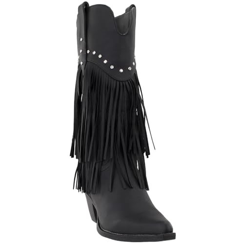 ROPER Womens Oakley Studded Pointed Toe Casual Boots Mid Calf Low Heel 1-2" - Black - Size 8.5 B - Image 2