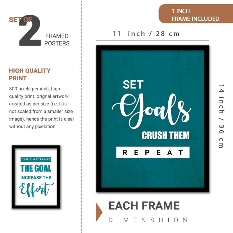 walllane Inspirational Wall Poster With Frames Motivational Quotes Frame for Home Office Study Room LibraryFrames For Wall Decor 10 inch x 13 inch Set Of 4 Cate11