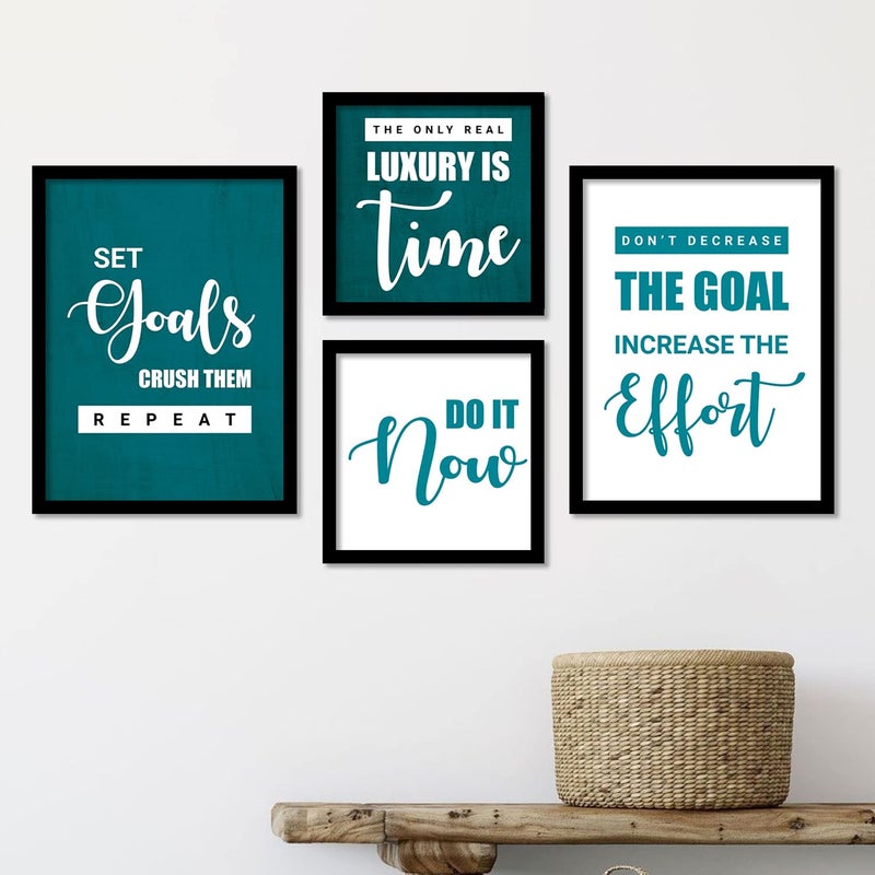 walllane Inspirational Wall Poster With Frames Motivational Quotes Frame for Home Office Study Room LibraryFrames For Wall Decor 10 inch x 13 inch Set Of 4 Cate11