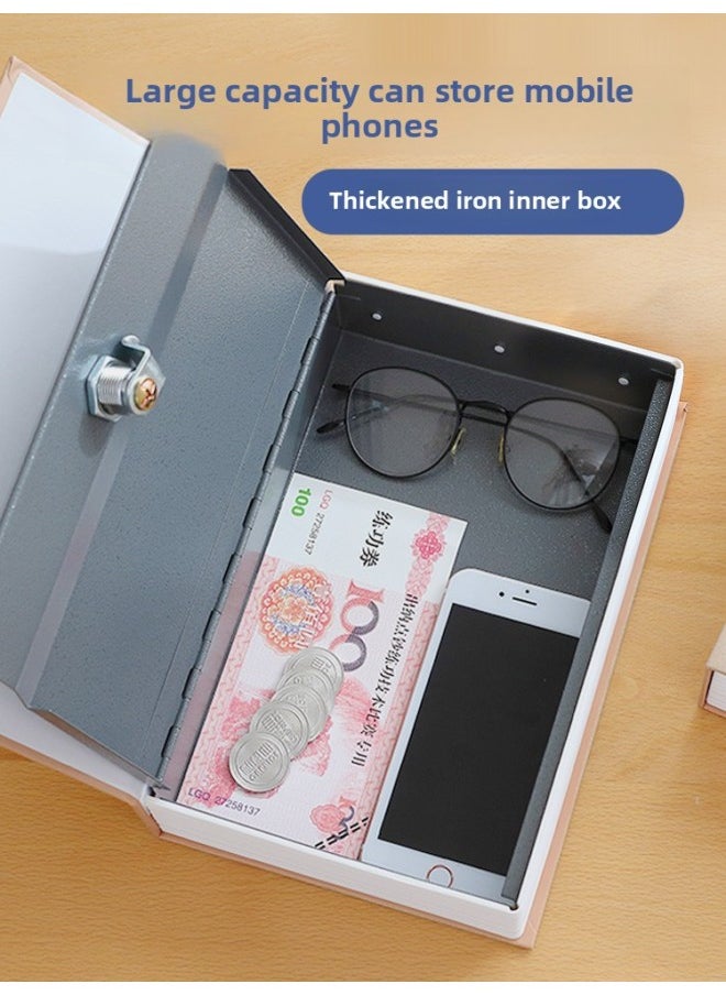 Generic - Book Safe With Lock Code Box Piggy Bank Storage Piggy Bank This Home Cabinet Cash Box Small Children-Colour:B [small Key] (take A Photo Of The Note Pattern) - Image 1