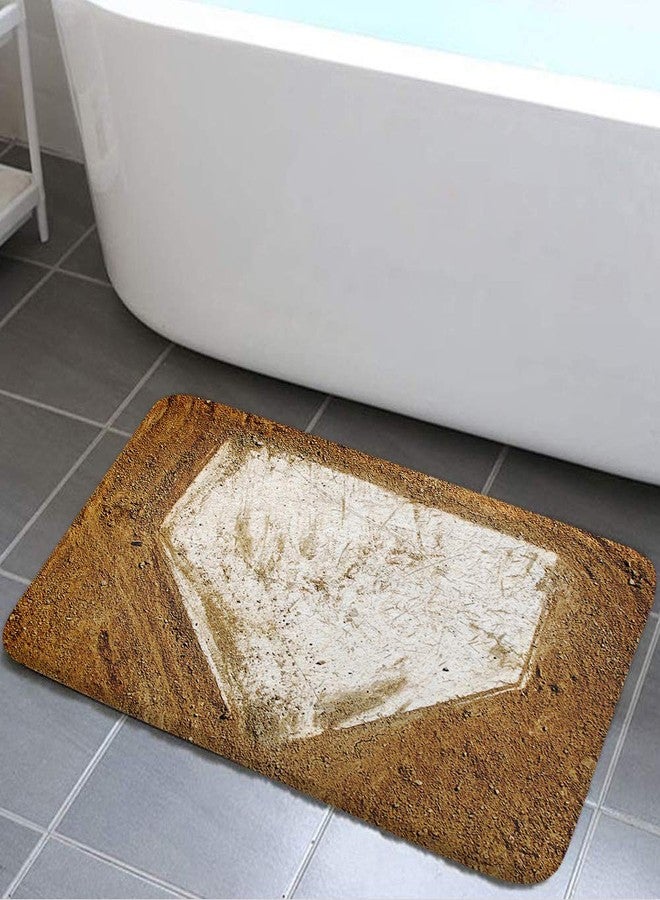 NYMB Baseball on The Wooden Bath Rug, Non-Slip Floor Entryways Outdoor Indoor Front Door Mat,Bath Mat Bathroom Rugs, (17X29in) - Image 1