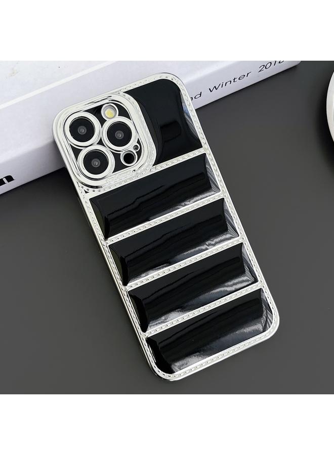 S-TOP Case For iPhone 14 Pro Electroplated Silver Edge Eiderdown TPU Phone Case - Image 1