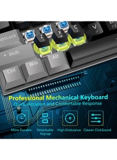 Rock Pow English Arabic Mechanical Gaming Keyboard with RGB LED Rainbow Backlit Quick Response USB Wired E-sport Waterproof 87 Keys Keyboard for Windows/MacOS/Android PC Gamers  - Image 5