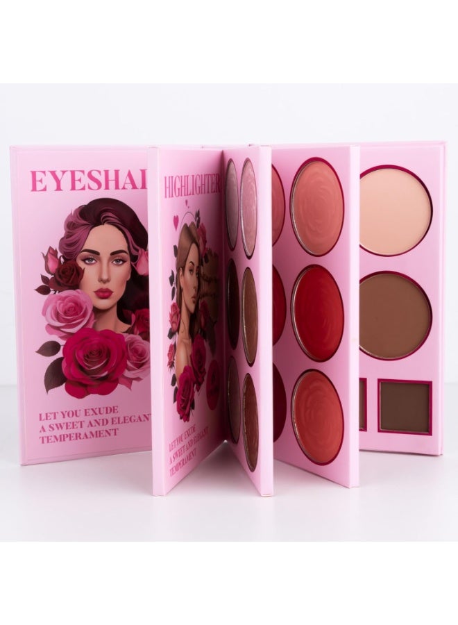 4-Layer Multi - Functional Beauty Book Kit- Style Makeup Palette Ingeniously Combines Eyeshadows, Blushes, Highlighters, Contour Powders In One,Best Choice for A Gift for Women (U103A) - Image 2