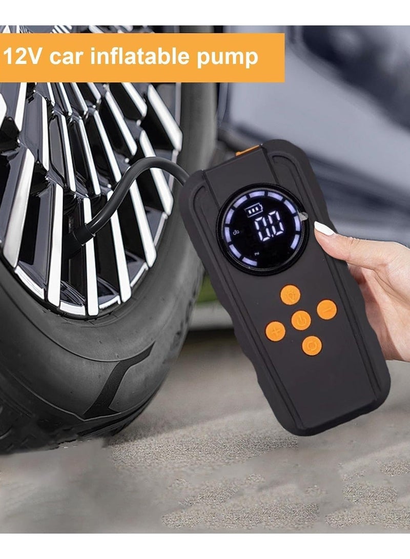 Denx Inflatable Emergency All- In- On Machine , Jump Starter - 14.8V LED Full Screen Display Jump Starter Power Pack - Lightweight Quick Inflation Jump Start Battery Pack for Car Motorcycle Cycling E-bikes - Image 1