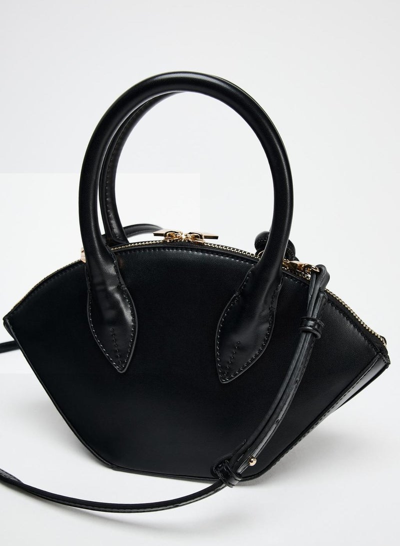 Zara DOUBLE HANDLE CITY BAG - Image 3