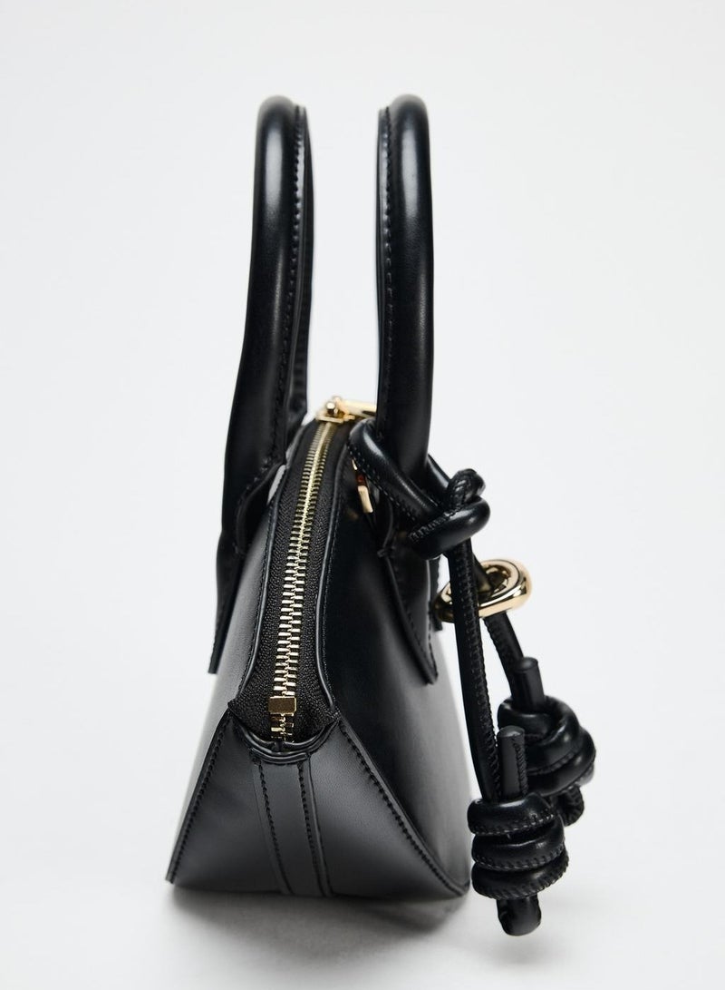 Zara DOUBLE HANDLE CITY BAG - Image 4