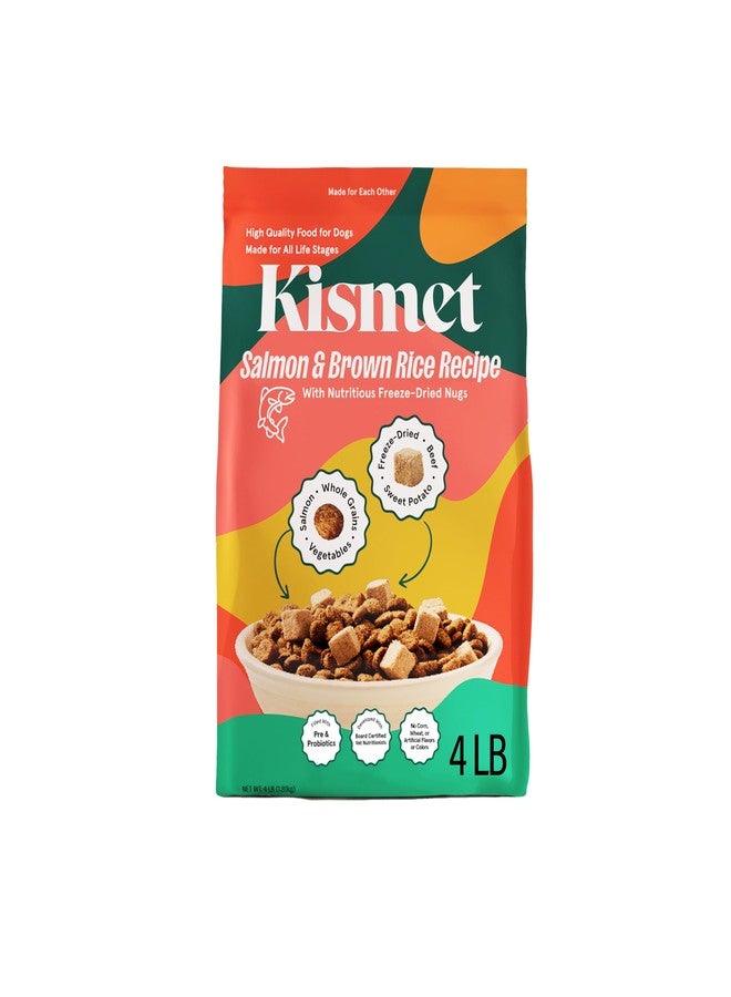 Kismet Dry Dog Food, Salmon & Brown Rice Recipe with Freeze-Dried Nugs, Real Salmon #1 Ingredient, Made in USA, 4 lb - Image 1