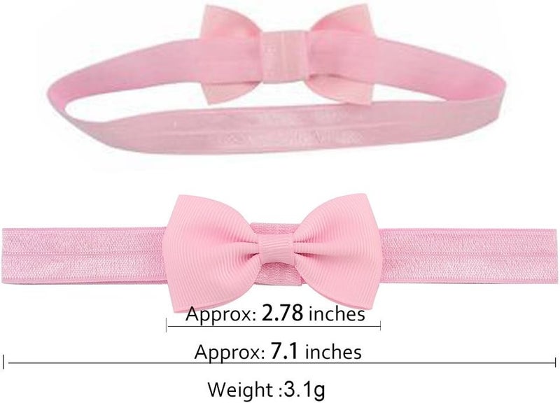 WillingTee Baby Girls Headbands Tiny Bows 2.75" Grosgrain Ribbon Hair Bow Hair Band Hair Accessories for Baby Girls Infants Toddlers Kids Newborns - Image 4