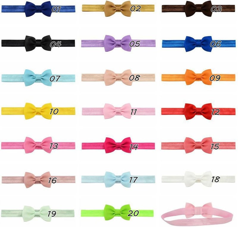 WillingTee Baby Girls Headbands Tiny Bows 2.75" Grosgrain Ribbon Hair Bow Hair Band Hair Accessories for Baby Girls Infants Toddlers Kids Newborns - Image 3