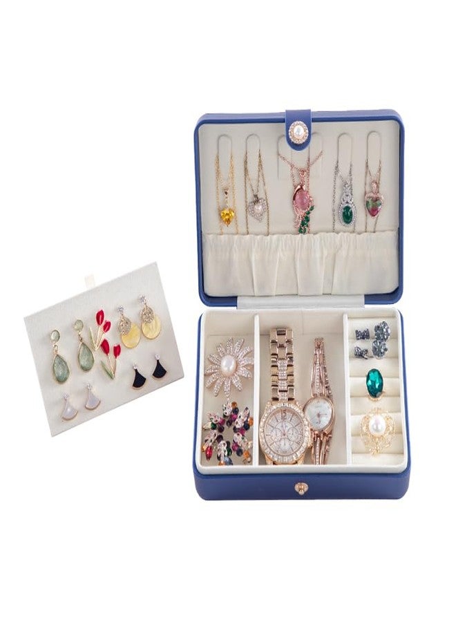 DEOXY علبة مجوهرات مخملية من ديوكسي للنساء، علبة تنظيم أقراط للسفر، منظمات علب مجوهرات محمولة للخواتم والأقراط والأساور والقلائد (بنفسجي) - Image 4