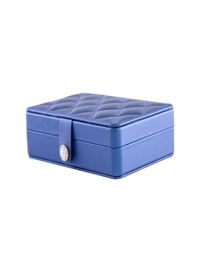 DEOXY علبة مجوهرات مخملية من ديوكسي للنساء، علبة تنظيم أقراط للسفر، منظمات علب مجوهرات محمولة للخواتم والأقراط والأساور والقلائد (بنفسجي) - Image 1