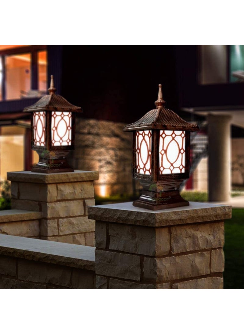 Weldecor WELDECOR Gate Light for HomeGardenResortFarm houseFixture Lamp LampPost Lighting For Exterior Outdoor Boundary Main Gate Pillar Fancy Design Style Rust Resistance WaterproofBulb NOT Included2pc  - Image 2