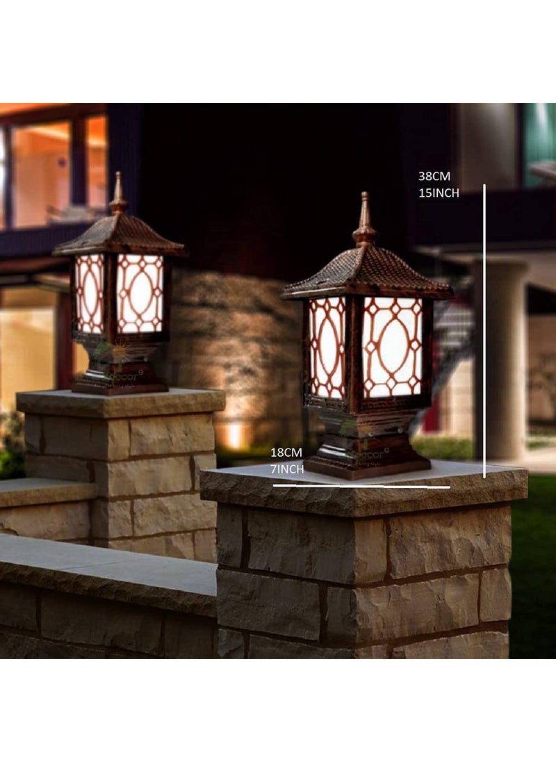 Weldecor WELDECOR Gate Light for HomeGardenResortFarm houseFixture Lamp LampPost Lighting For Exterior Outdoor Boundary Main Gate Pillar Fancy Design Style Rust Resistance WaterproofBulb NOT Included2pc  - Image 1