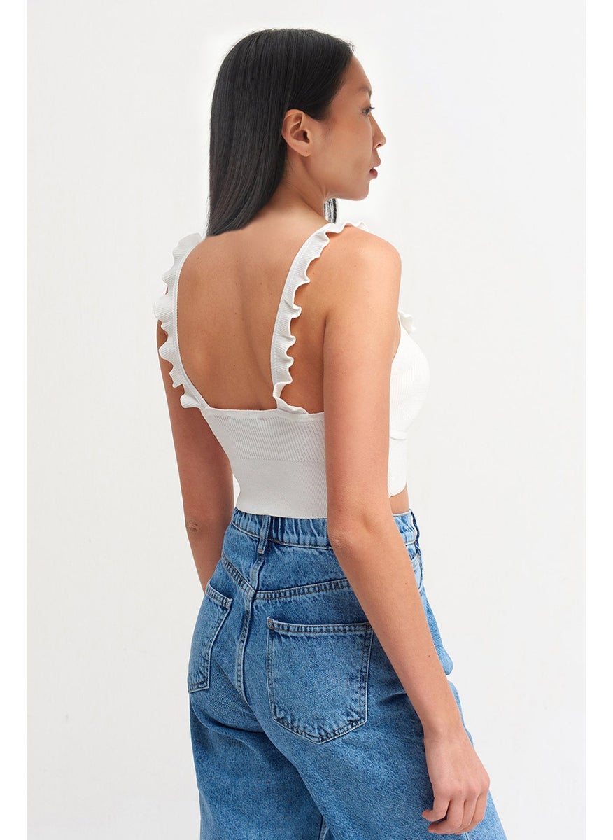 Açelya Okcu - Azalea Okcu Crop Collar Ruffle Bustier - Image 1
