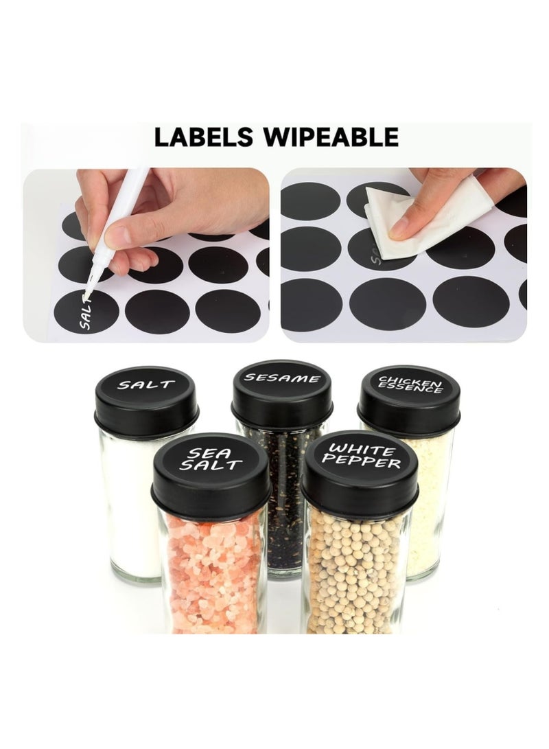 McDou Rotating Spice Rack Organizer with 18 Glass Spice Jars, Revolving Spice Rack Set, 360 Degree Rotating Ferris Wheel Spice Rack, Removable Spice Rack, Black - Image 5