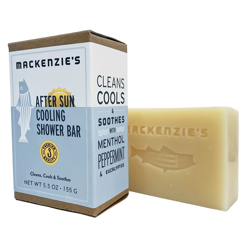 MACKENZIES After Sun Cooling Shower Bar Gifts for Men Gifts for Women Gift for Fisherman Natural Bar Soap Cooling Peppermint Menthol 55 oz - Image 1