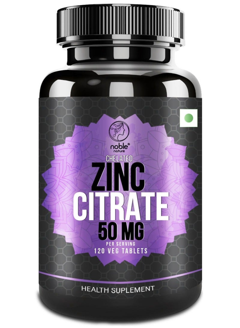 noble nature Chelated Zinc Citrate 50mg - 120 Veg Tablets - Supports Immune System & Magnesium Glycinate High Absorption 550MG 120 Veg Capsules Bundle - Image 2