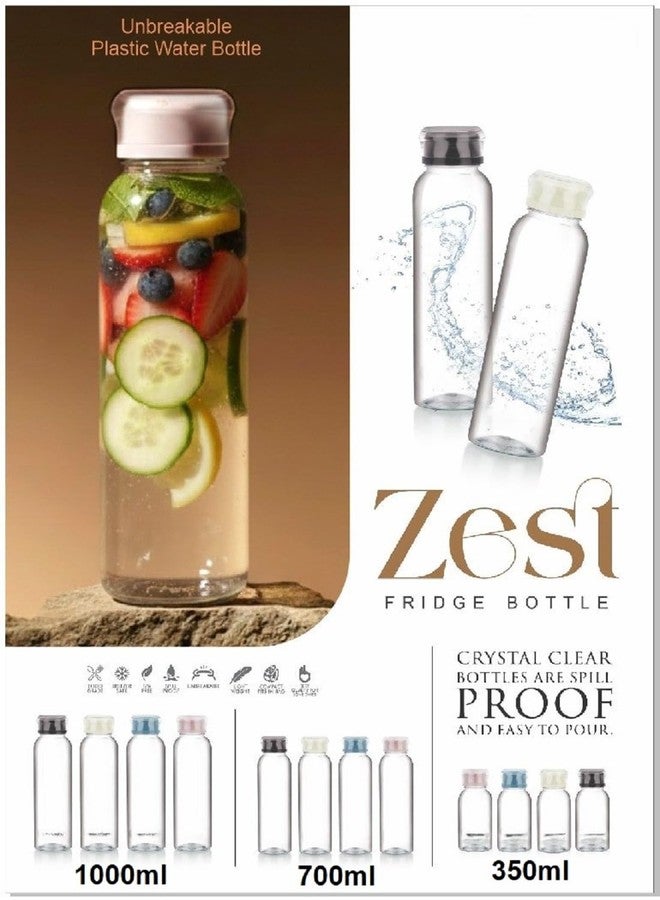 FASHRAMP Zest Unbreakable Plastic Fridge Water Bottle Pack of 2 | Crystal Clear Spill Proof Drinking Bottle | Food Grade, Freezer & Dishwasher Safe | Gym, Home & Office Use (1000ml) - Image 4