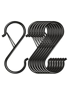 General 8 Pack S Hooks for Hanging, 3.5 inch Heavy Duty S Hooks with Safety Buckle S Shaped Hooks Kitchen Pot Rack Hooks Closet Hooks for Hanging Plants, Clothes, Kitchen Utensil  - Image 1