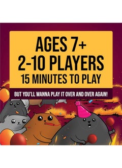 Volcano VOLCANO Exploding Kittens Party Pack | 2 to 10 Players | Ages 7+ | 15 Minutes to Play, Party Sized High Stakes Card Game, Party Game, Family Game Night, Kid and Adult Card Game  - Image 5