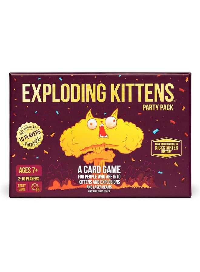 VOLCANO Exploding Kittens Party Pack | 2 to 10 Players | Ages 7+ | 15 Minutes to Play, Party Sized High Stakes Card Game, Party Game, Family Game Night, Kid and Adult Card Game - Image 1