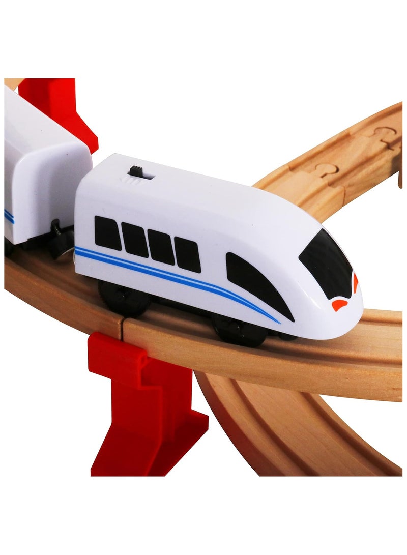 Soofam Wooden Electric Train Set – 88 Piece Train Set Battery Operated - for Kids and Toddlers – Premium Quality Wood – Fun & Entertaining - Image 5