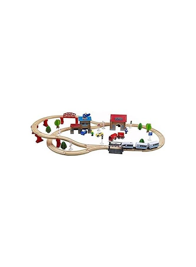 Soofam Wooden Electric Train Set – 88 Piece Train Set Battery Operated - for Kids and Toddlers – Premium Quality Wood – Fun & Entertaining - Image 2