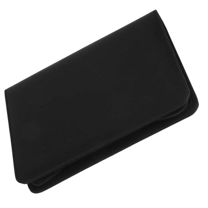 A5 PU Leather Zipper Portfolio Binder with Loose Leaf Refill and Document Pockets for Office Business Travel - Image 2