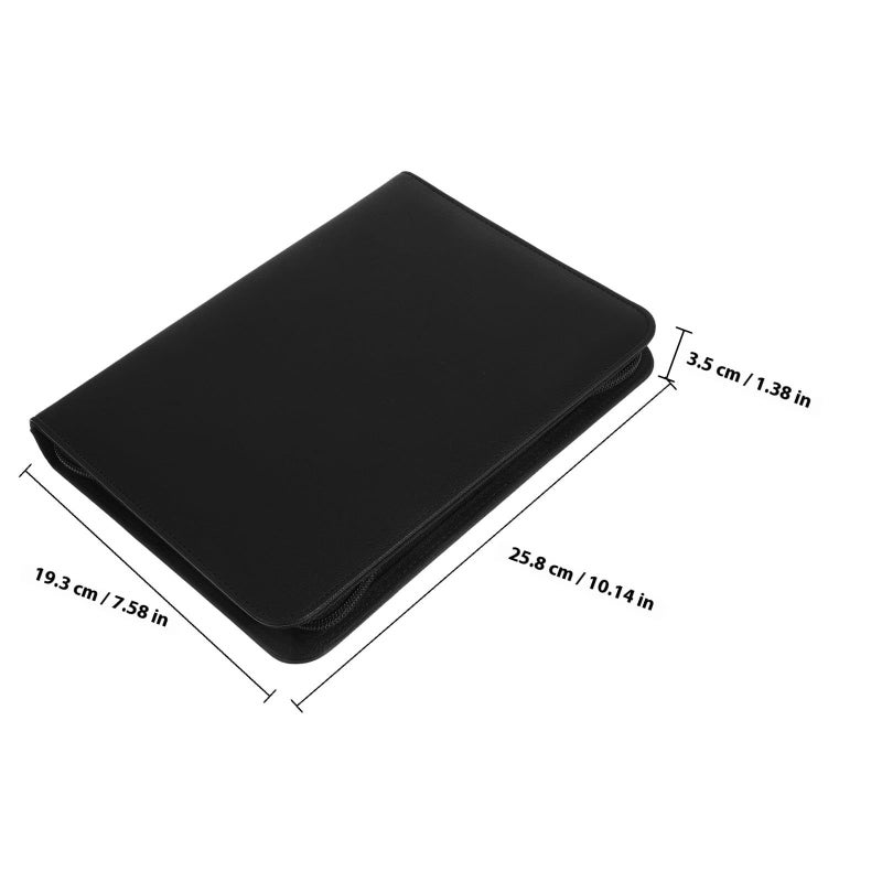 A5 PU Leather Zipper Portfolio Binder with Loose Leaf Refill and Document Pockets for Office Business Travel - Image 3