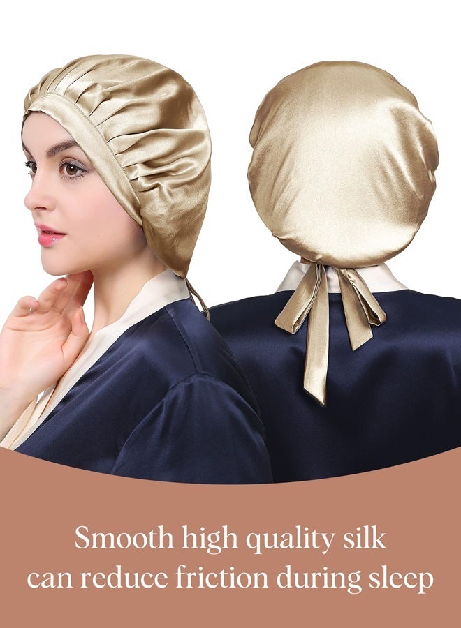 LilySilk غطاء رأس من حرير التوت 100% من LILYSILK، غطاء نوم من حرير 19 Momme قابل للتعديل لتغليف الشعر أثناء النوم، لون رمادي غامق - Image 3