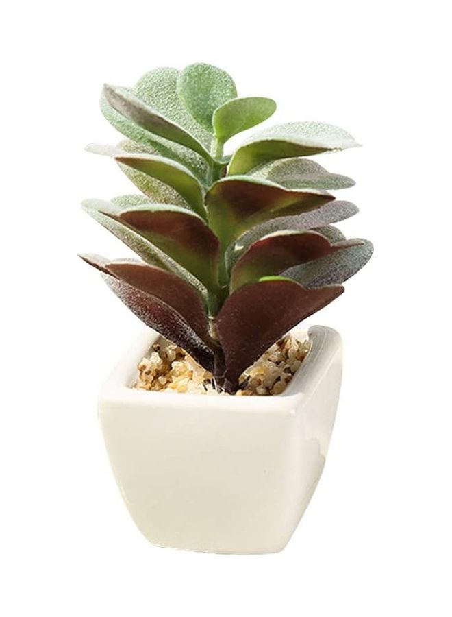 NIBEMINENT Artificial Plant With Pot Brown/Green/White  - Image 1