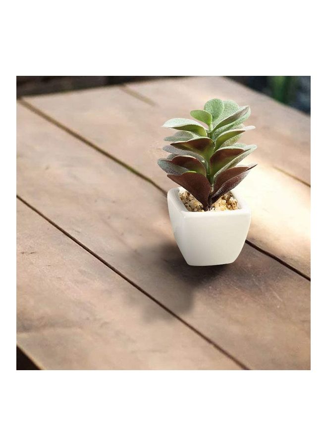 NIBEMINENT Artificial Plant With Pot Brown/Green/White  - Image 2