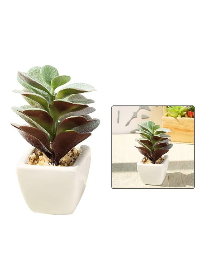 NIBEMINENT Artificial Plant With Pot Brown/Green/White  - Image 4