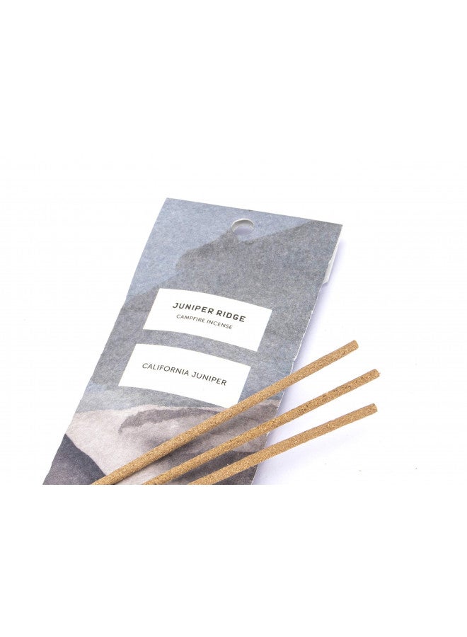 Juniper Ridge بخور نار المخيم العطري الطبيعي بالكامل من جونيبر ريدج - أعواد الخيزران طويلة الأمد - العلاج بالروائح والعلاج بالتأمل - بدون عطر صناعي - جونيبر - 20 قطعة - Image 1