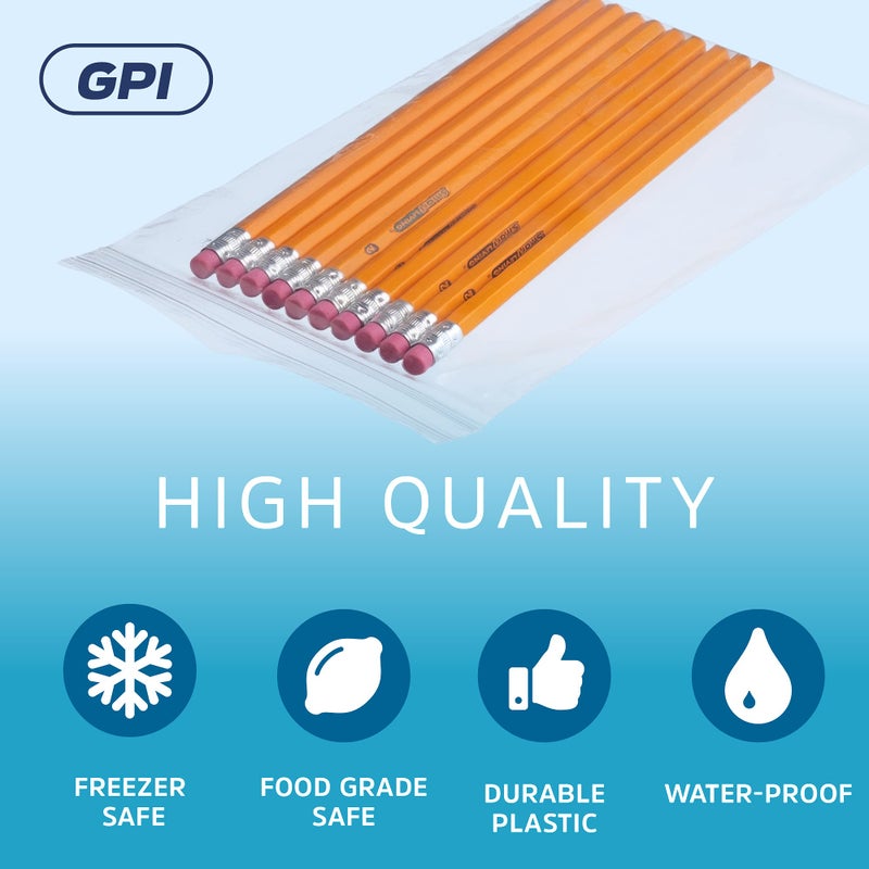 GPI 5 x 8 inches, 2Mil Clear Reclosable ZIP Bags, case of 100 GPI Brand - Image 3
