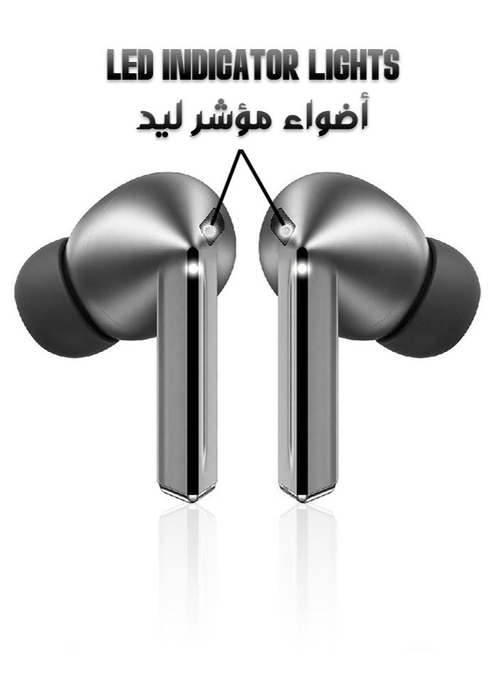 أدموس سماعات أذن لاسلكية حقيقية، سماعات بلوتوث ٥.٤ بمحركات صوت جهير عميق ١٣ مم، وضع زمن استجابة منخفض، تحكم ذكي باللمس، شحن سريع من النوع سي، علبة شحن ٣٠٠ مللي أمبير، متوافقة مع أجهزة ايفون واندرويد - رمادي - Image 2